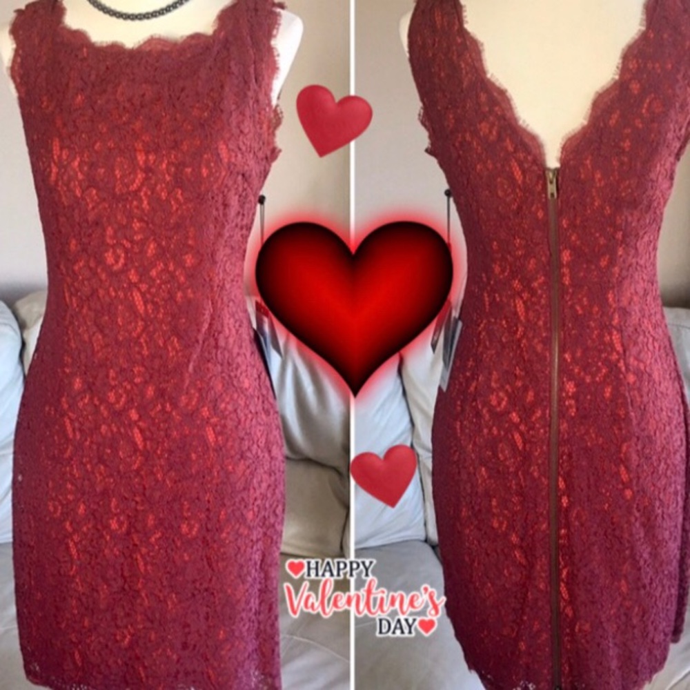 NWT! Adrianna Papell Sleeveless Lace Overlay Cocktail Dress - Picture 9 of 10